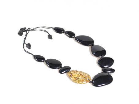 Kette Lisi schwarz--gold glanz 