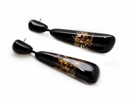 Ohrstecker Inspiracao schwarz-gold 